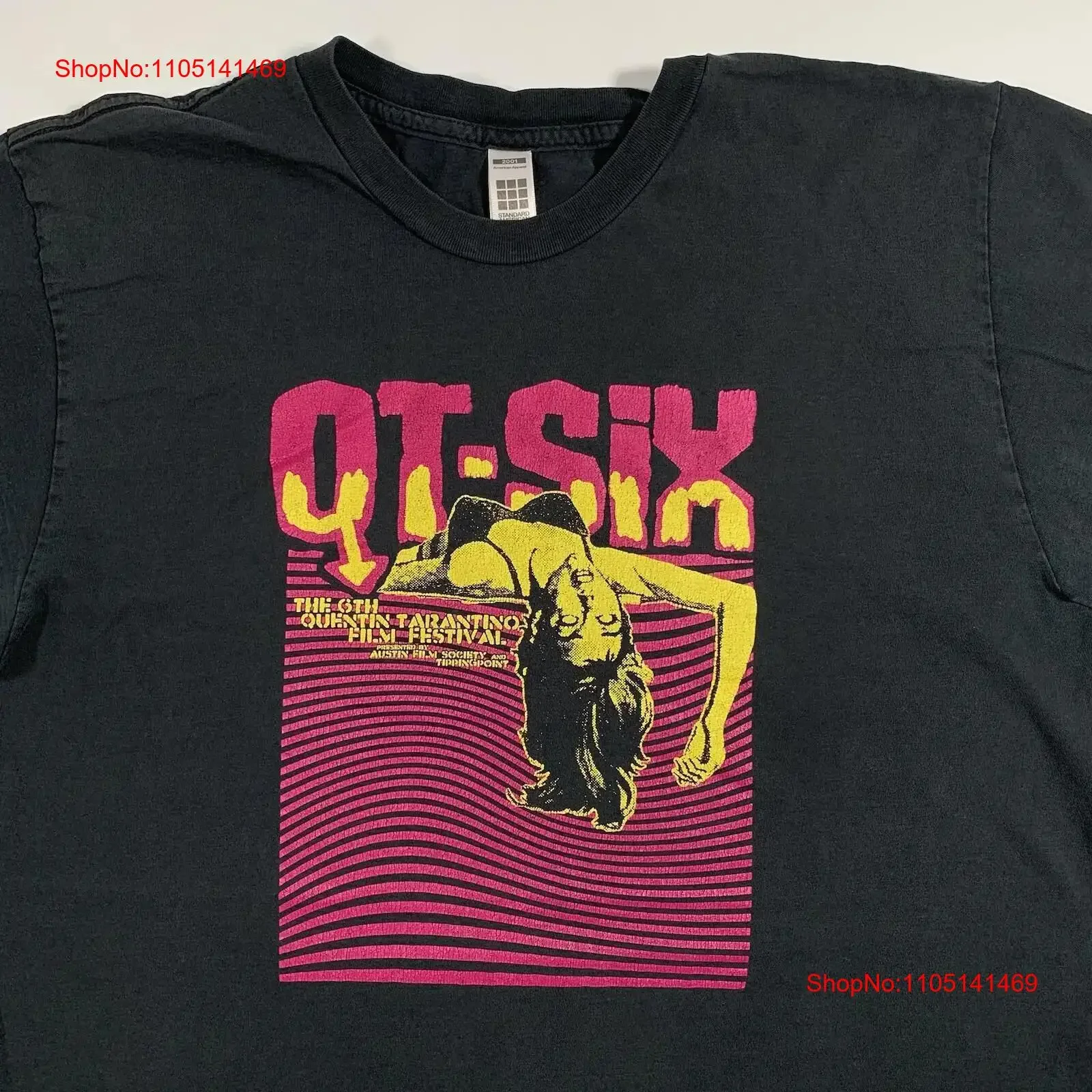 vtg-タランティーノ-qt-シックス-2005-オースティン映画協会-t-シャツ-サイズ-l-マーク-イングリッシュ-ヴィンテージ-ウォッシュド-ストレッチ-スタイリッシュ