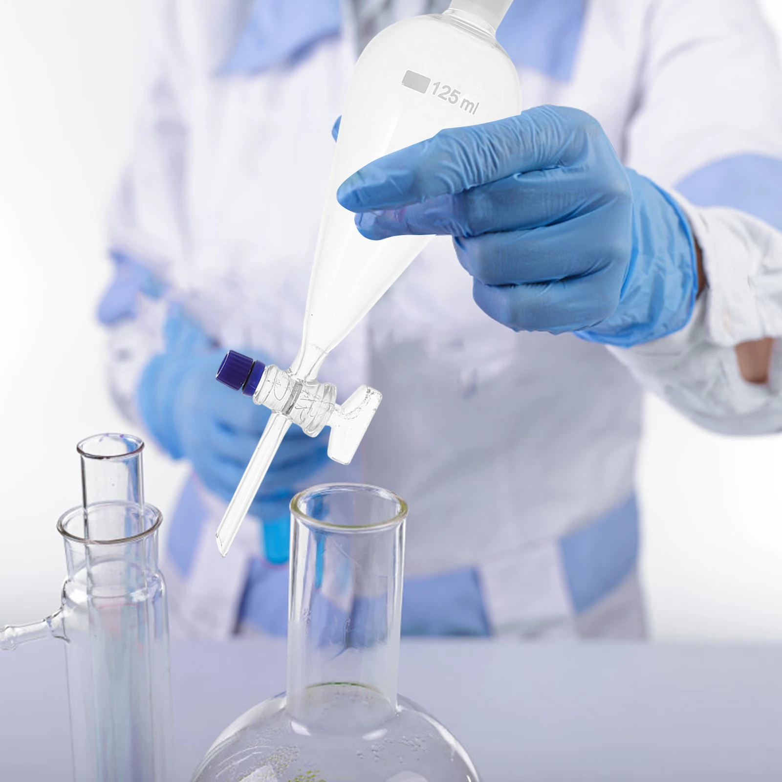 

125 Ml Separating Funnel Laboratory Glassware Pear-Shaped Distiller Borosilicate Equipment