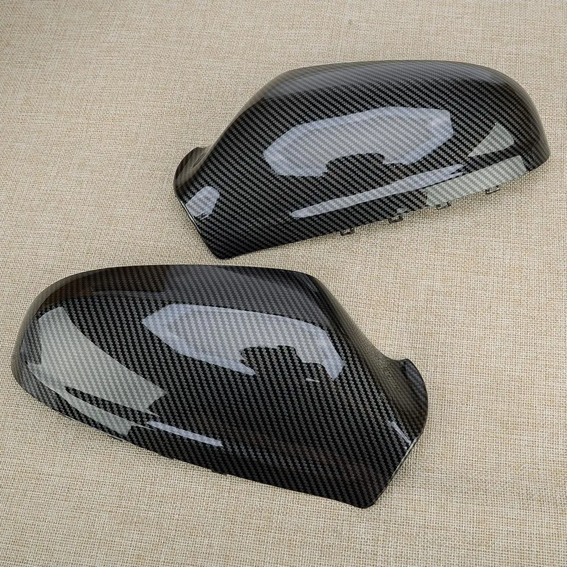 1 Pair Carbon Fiber Style Black Door Wing Rearview Mirror Cover Cap ABS Fit for Opel Vauxhall Astra H 2004 2005 2006 2007-2013