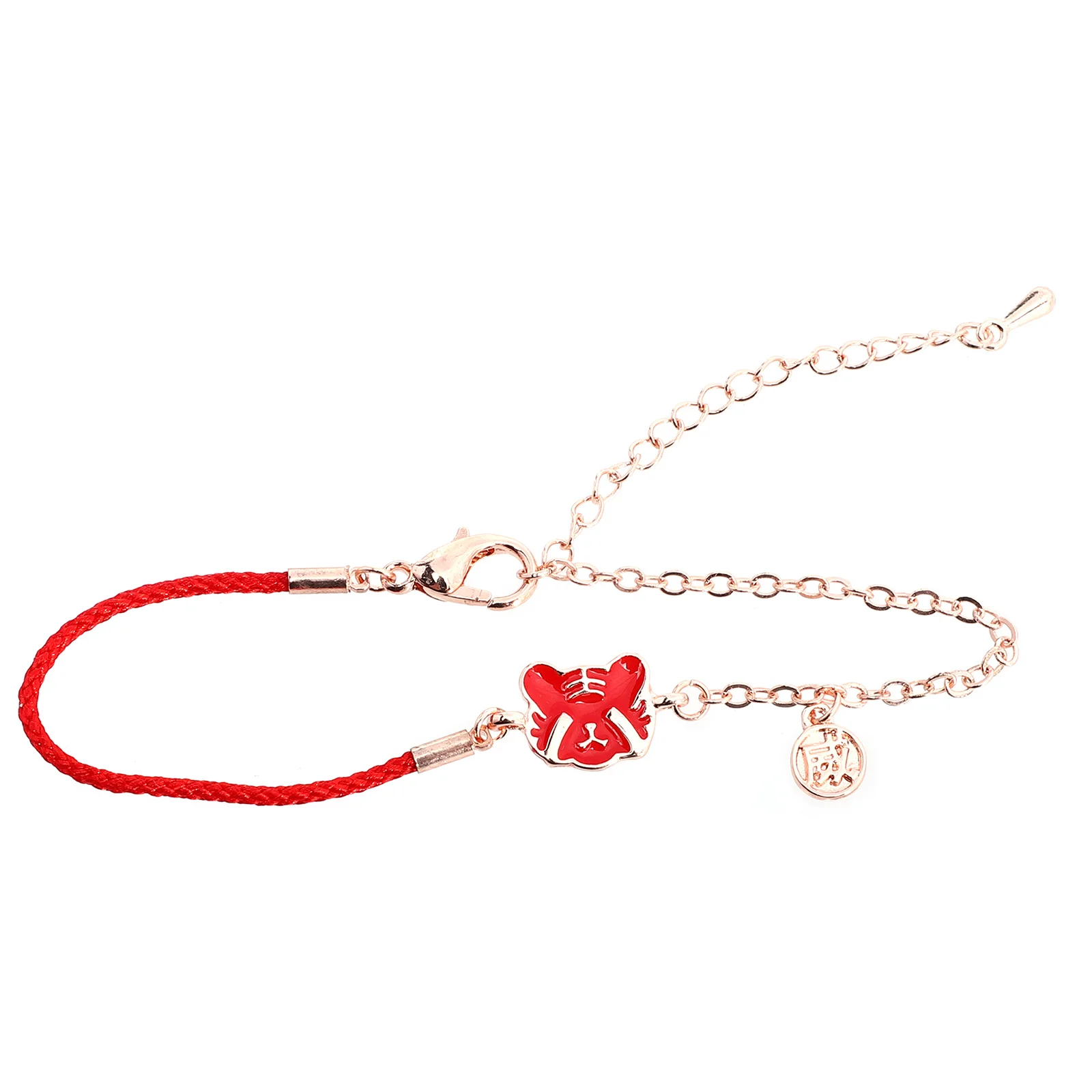 1 pz affascinante braccialetto Hu lega durevole corda rossa catena da polso decorativa regalo di festival di Capodanno catena da polso fortuna