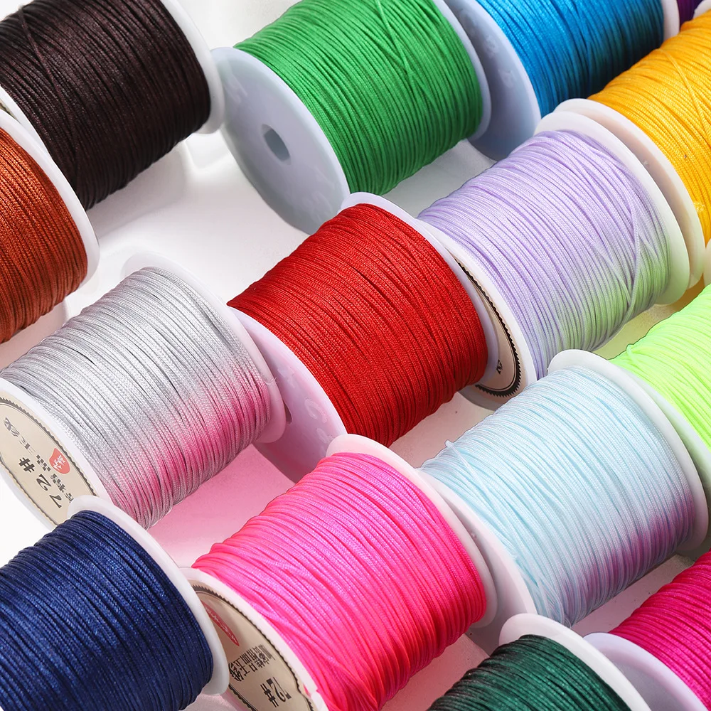 1Pcs/10m Hot Selling Multi-color Coarse Polyester Hand Woven Thread DIY Pendant Red Rope China Knot Accessory Thread Wholesale