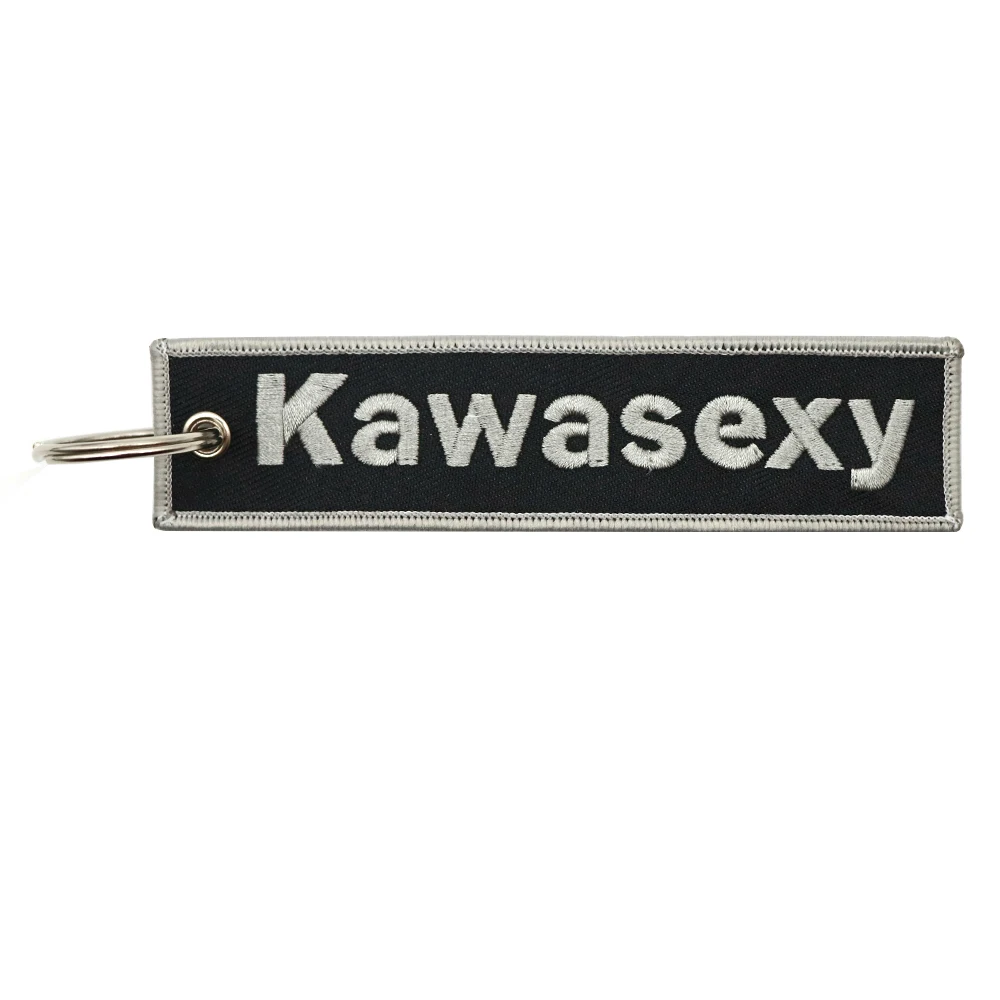 JDM Kawasexy Key Chain For Kawasaki Motocycle Key Ring Cars Keychain Gifts Double Sided Embroidery Fashion Keychain