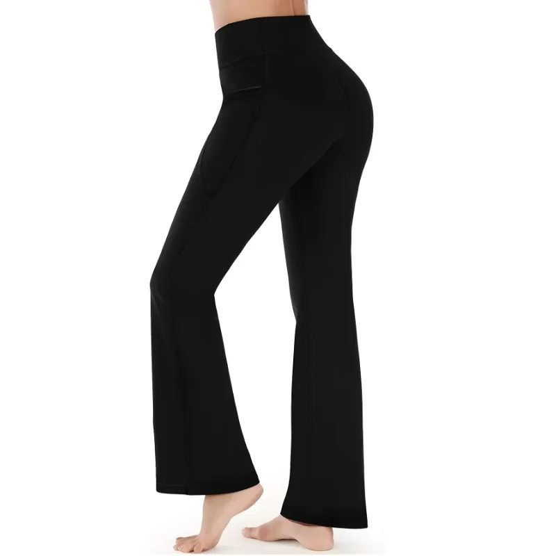 Autumn and Winter fleece-lined Thickened Horn Yoga Pants Women's Slimming High Waist Hip Shark Pants Sports Fitness Pants image 5