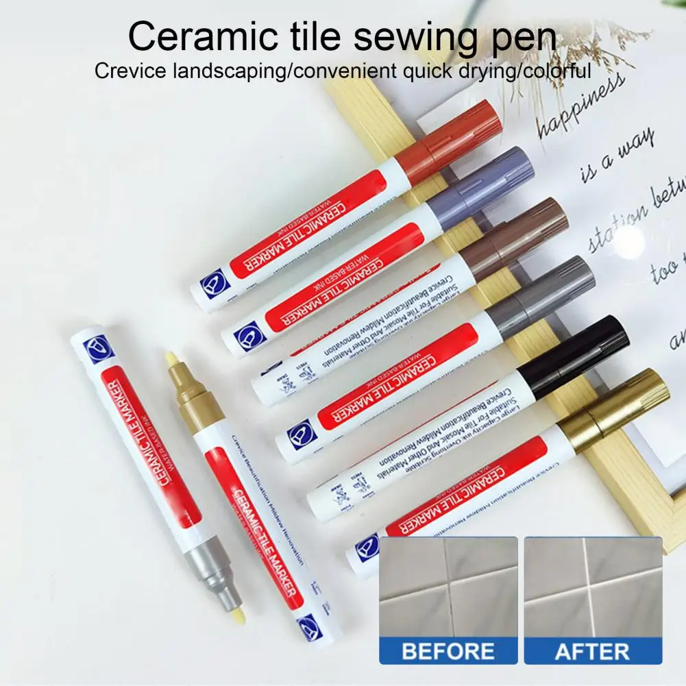 Portable Tile Marker Waterproof Odorless Quick Dry Grout Pen Wall Seam Pen Marker Revives Anti Mould Kitchen Bathroom Supplies