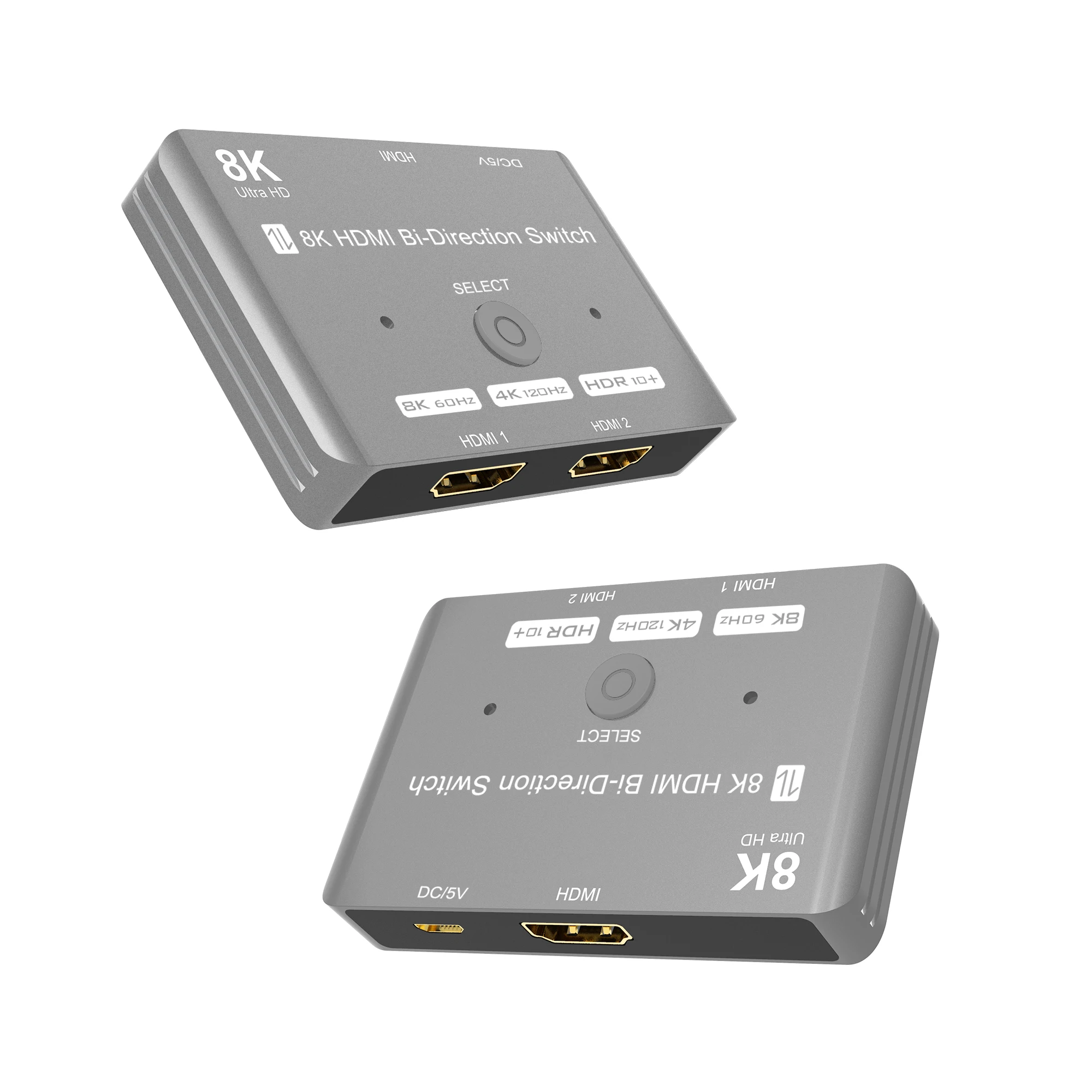 8K HDMI Switch 1 In 2 Out 2 In 1 Out Bidirectional 8K@60Hz 4K@120Hz HDMI 2.1 Switcher 2X1 1X2 Two-way Converter Adapter Splitter