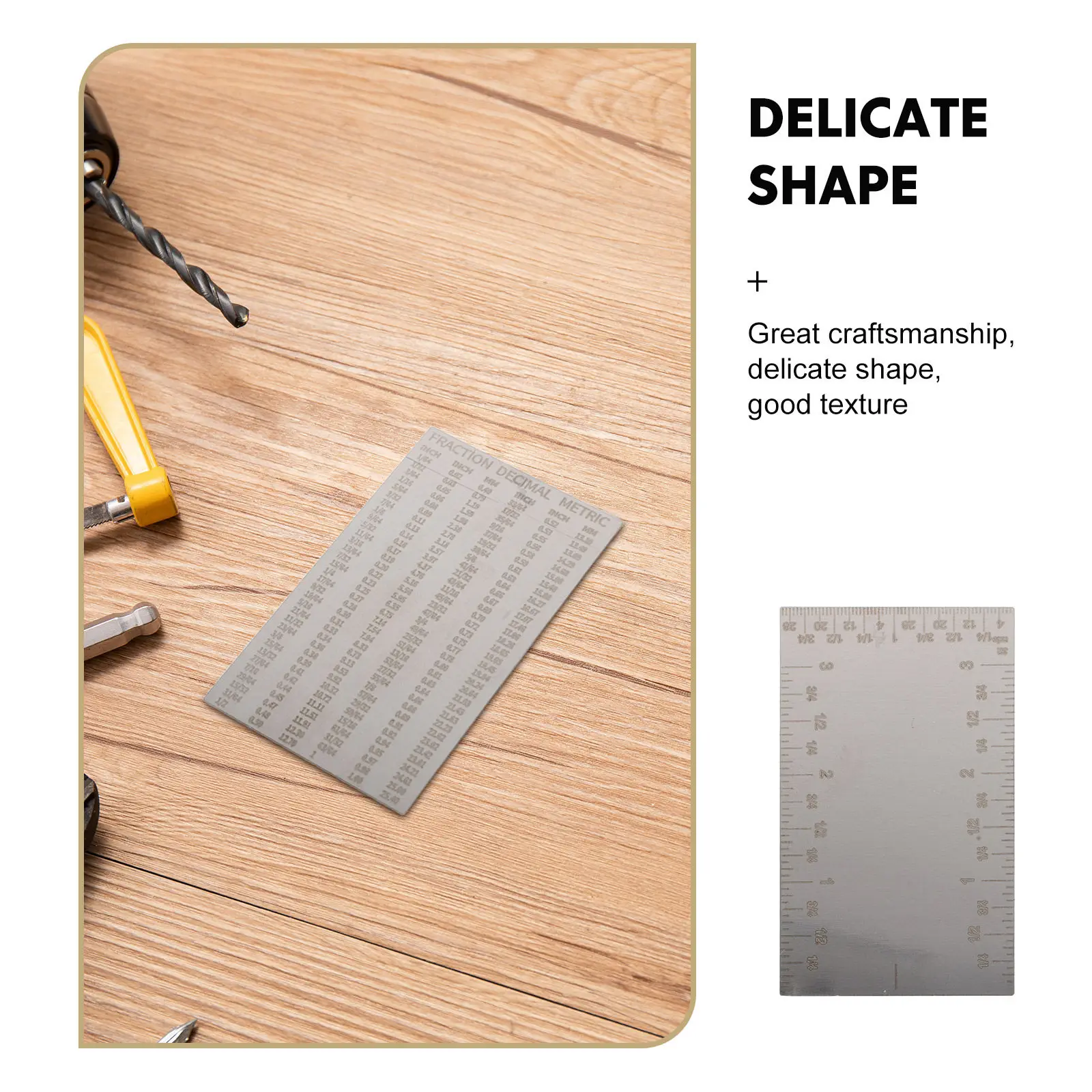 5Pcs Portable Pocket Scale Ruler Stainless Steel Mini Precision Square Edge Measuring Tool for Woodworking Engineering Craft