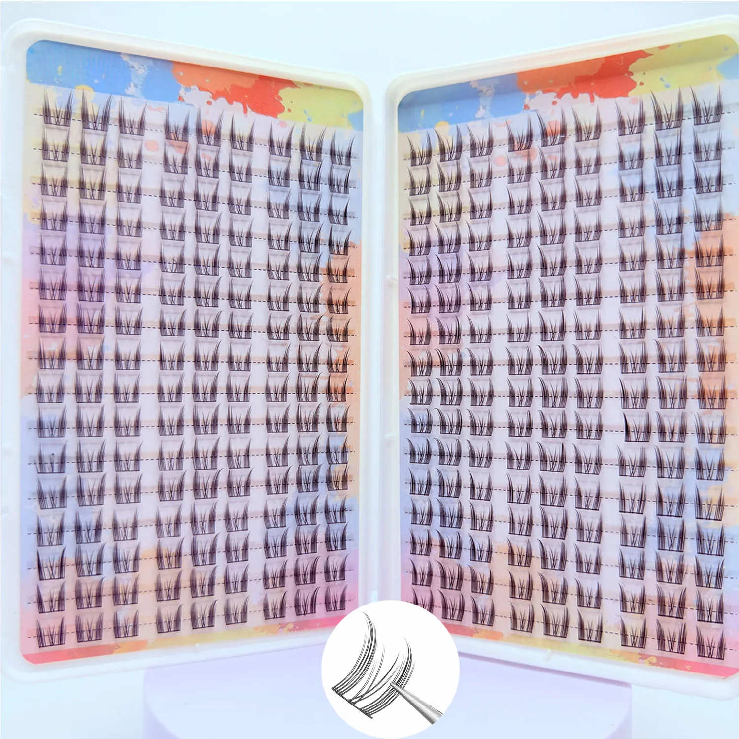 Facile da applicare 32 file Cat Elf Sunflower Series Libro per ciglia finte Cluster di ciglia fai-da-te leggeri e di lunga durata