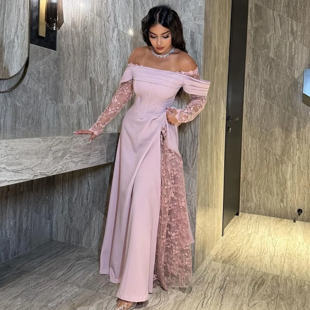 

Customized Intricate Classic Jersey Pleat Draped Ruched Applique A-line Off-the-shoulder Long Dresses Bespoke Occasion Dresses M