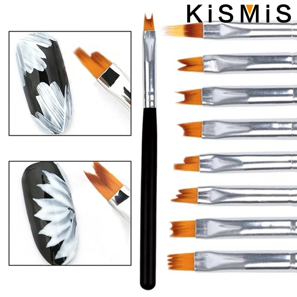 KISMIS-Pétales pour Nail Art, Stylo de Peinture et de Dessin pour Manucure, Brosse à Gel, Outil de Nail Art Stonego, 8 Pièces