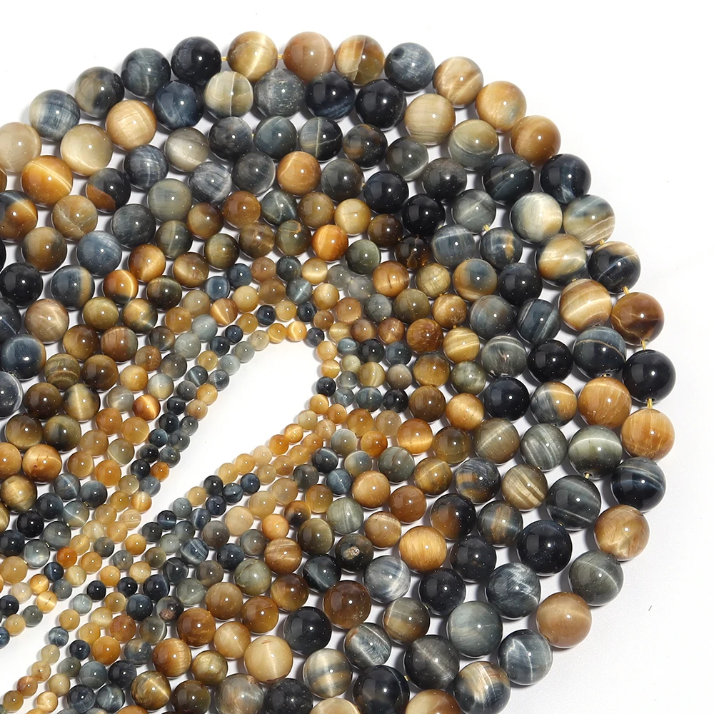 1 Strand 4/6/8/10/12mm Fantasy Tiger Eye Stone Beads Round Loose Spacer Beads For DIY Bracelet Necklace Jewelry Making Supplies
