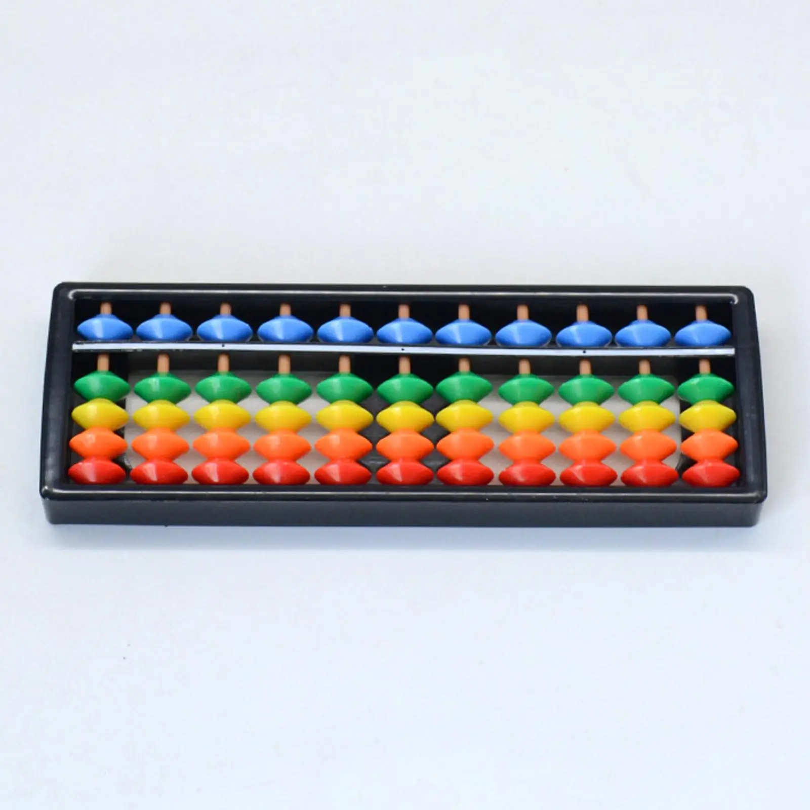Traditional Abacus for Kids Math Learning 11 Rods Colorful Beads Counting Frame Professional Calculating Tool with Reset Button
