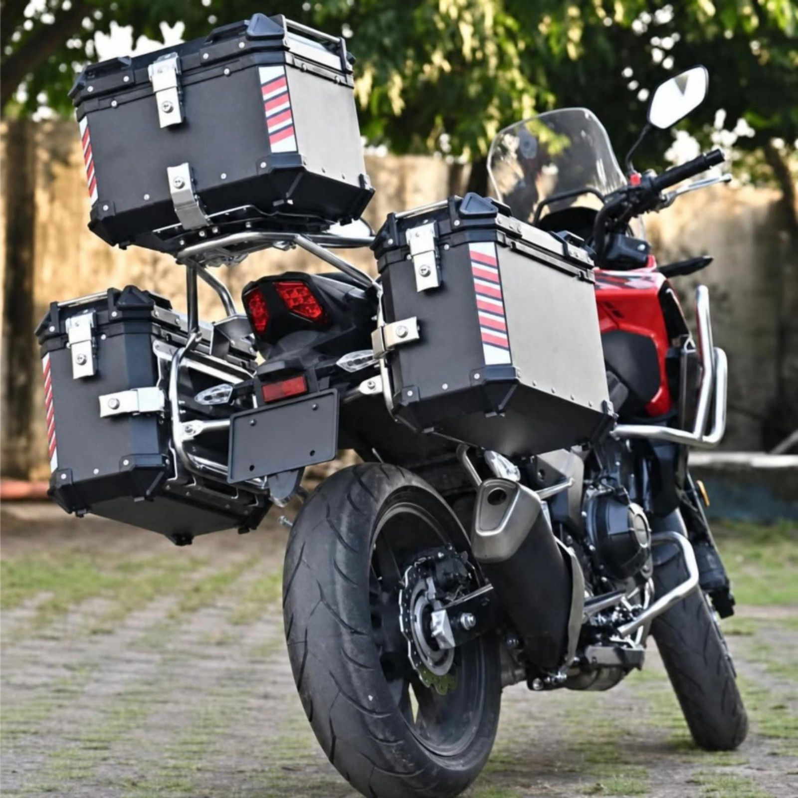 Motorcycle Side Case Bracket Perforated Motorcycle Side Box Mount Mounting Kit Sturdy Secure for Touring Riders, Daily Commuting