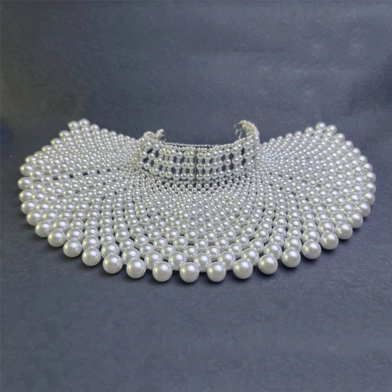 Handmade Pearls Necklace Collar for Women Elegant Statement Fashion Neck Jewelry Dropship