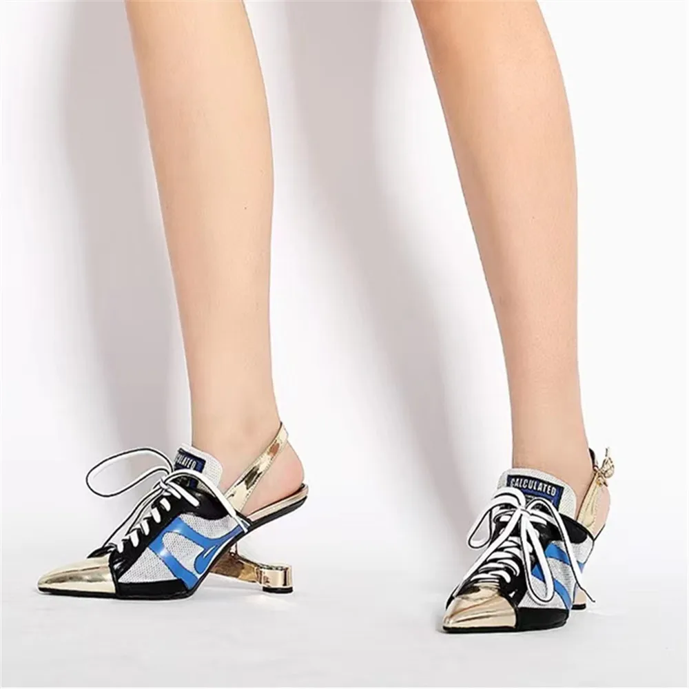 MILI-MIYA New Arrival Fashion Personality Design Women Patent Leather Pumps Sexy Pointed Toe Strange Heels Plus Size 34-41