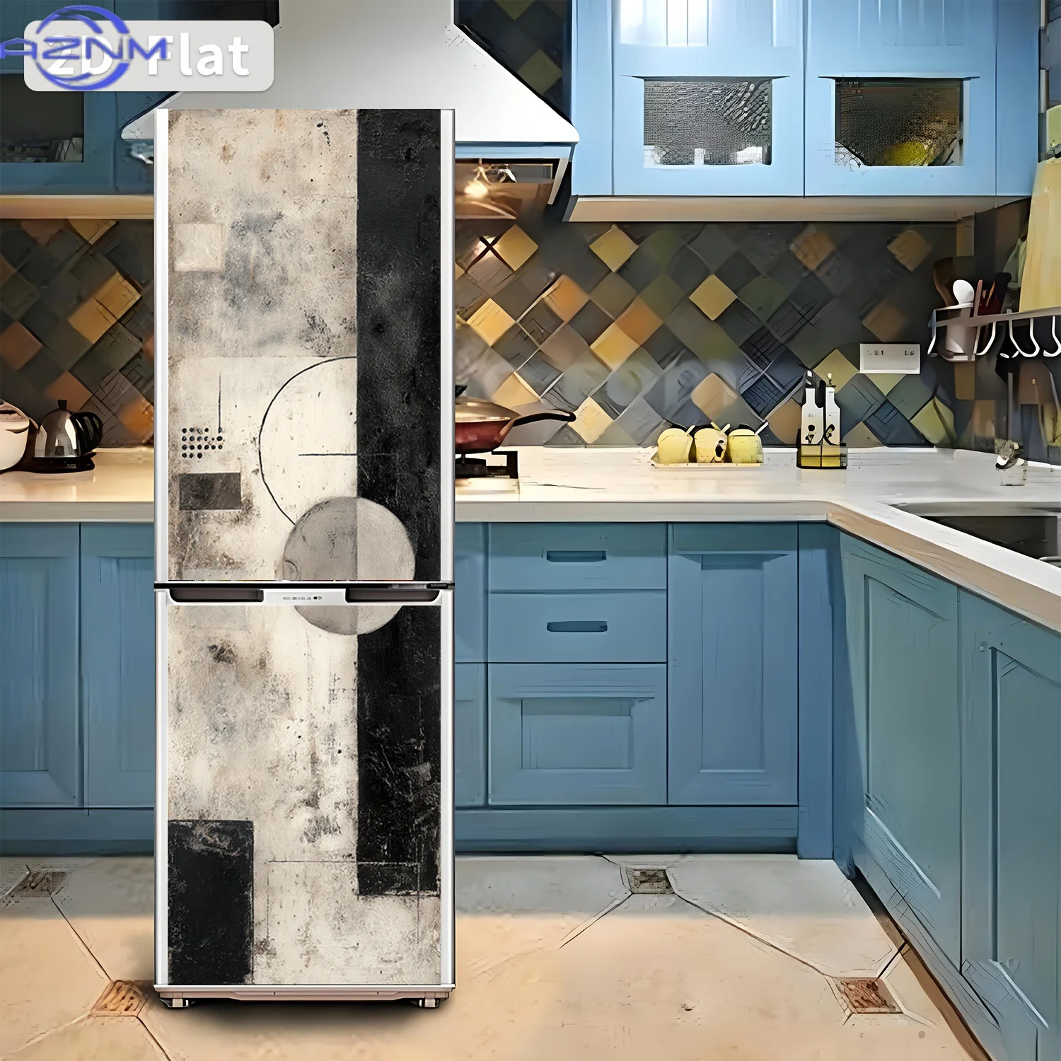 2D Flat Printing 1pc Refrigerator Sticker 60×180cm 