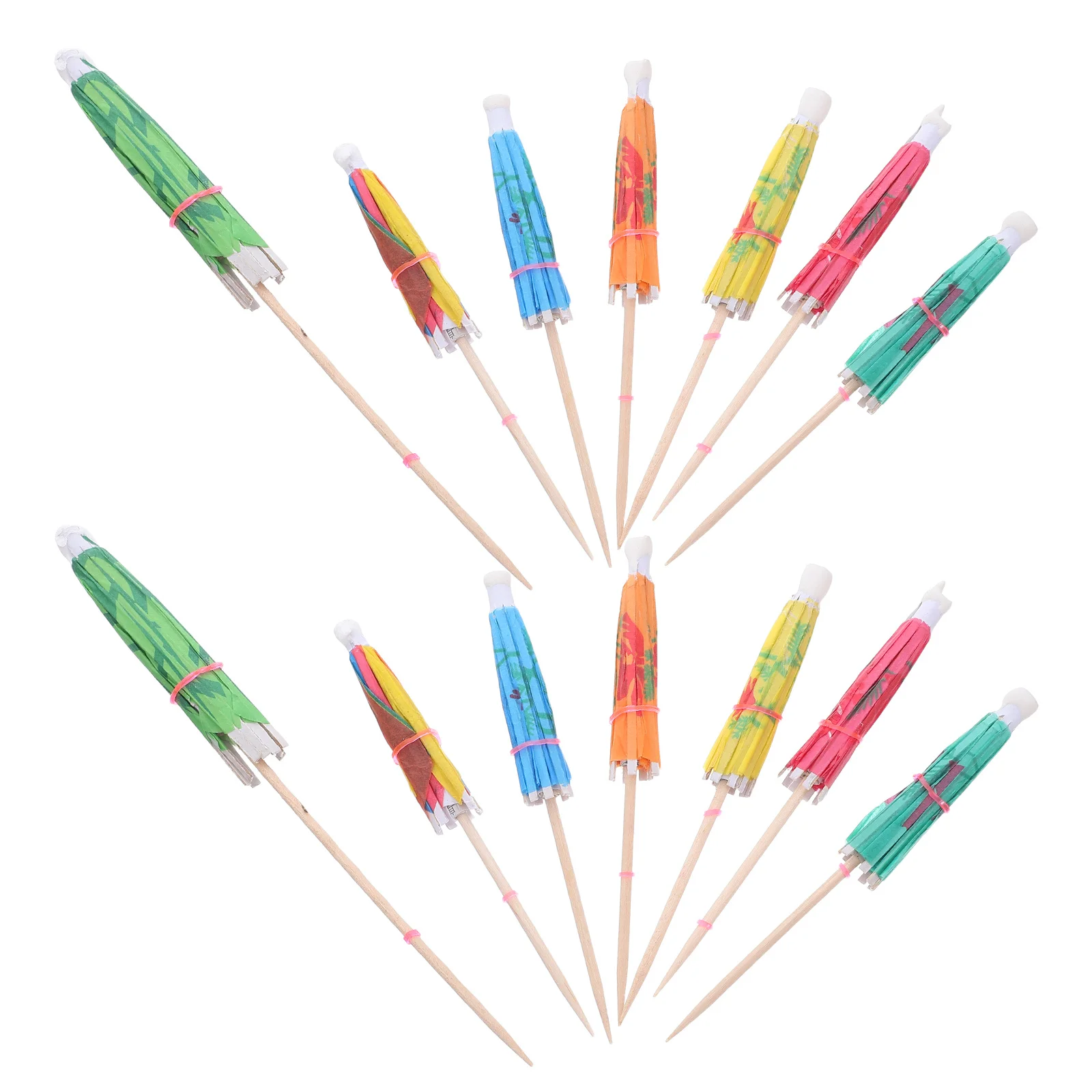 

120Pcs Miniature Paper Drink Umbrellas Tropical Cocktail Picks Hawaiian Summer Cake Decorations Colorful Cocktail Parasols