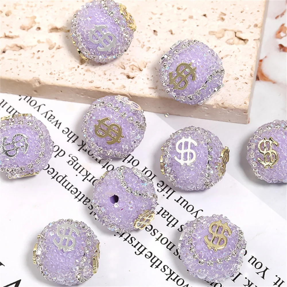ST10 USD Symbol Sugar Beads Chain Shiny Colors Beads DIY Jewelry Accessories Bracelet Necklace Pen Beads Material Child Gifts