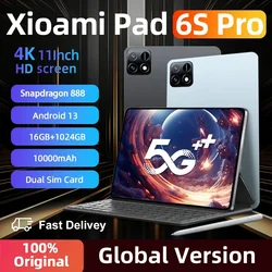 Планшет Pad 6S Pro, 2024 оригинальный, Android 13,0, Snapdragon 888, 11 дюймов, 16 ГБ + 1 ТБ, 10000 мАч