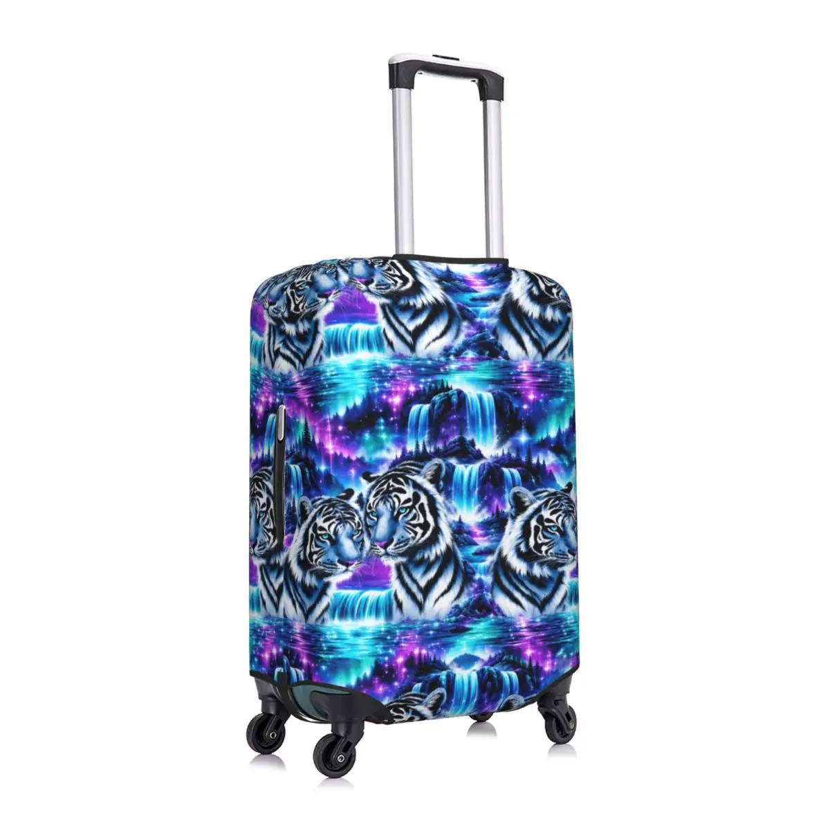 Tiger Patterned Suitcase Cover Flat 2d Digital Printing Travel Protection Holiday Fun Luggage Case