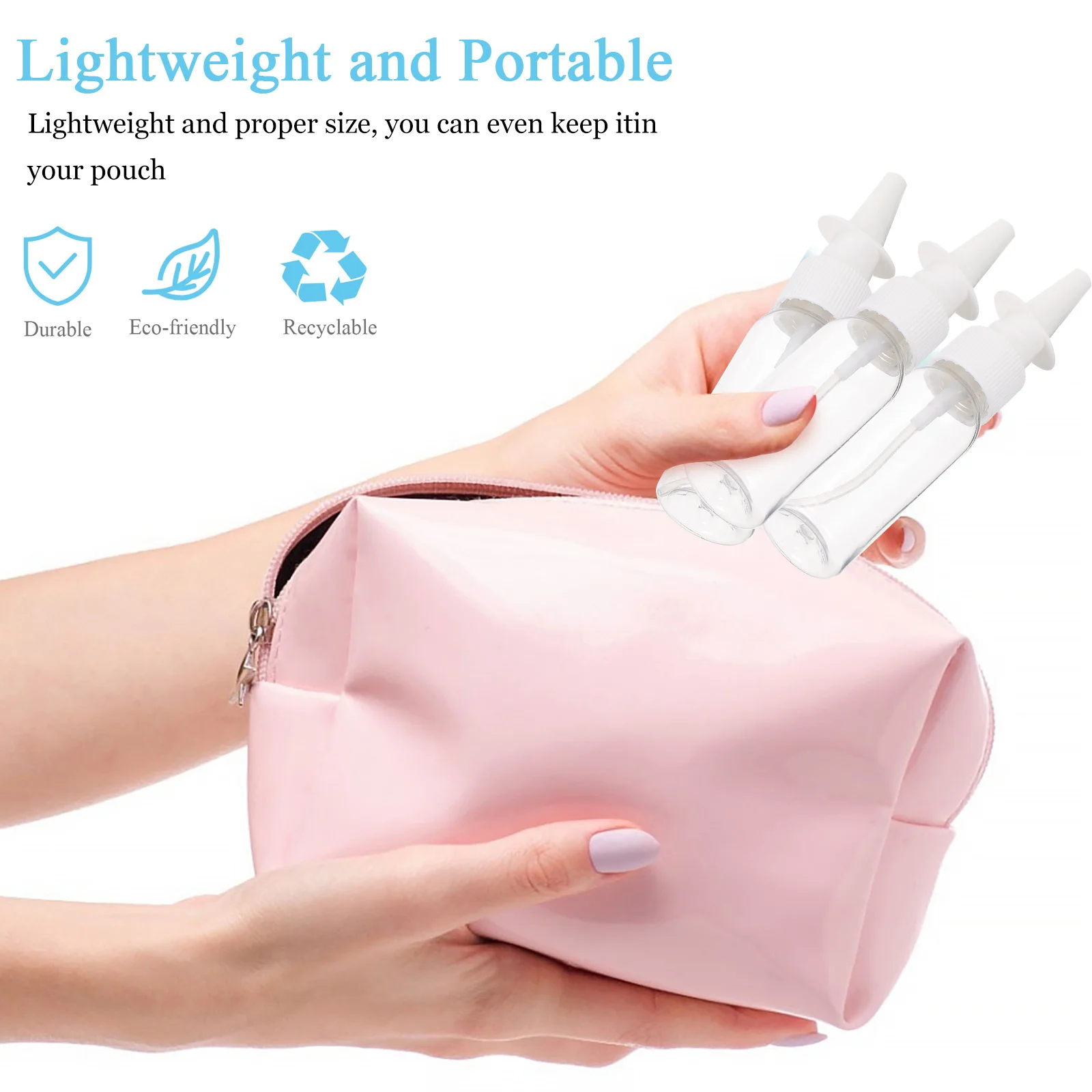 8Pcs 30Ml Spray Bottles Compact Travel Size Empty Container for Essential Oils Nasal Mist Portable Refillable Small Bottle Fine