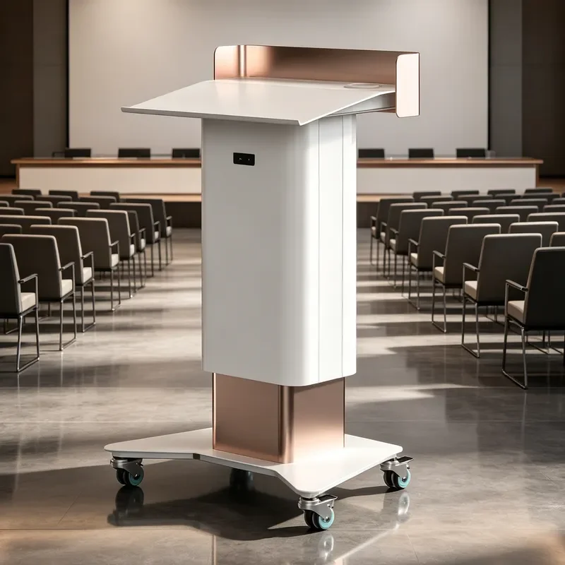 for Electric Lifting Podium Movable Presiding Desk Modern Hotel Meeting Room Speaking Desk Business Welcome Podium