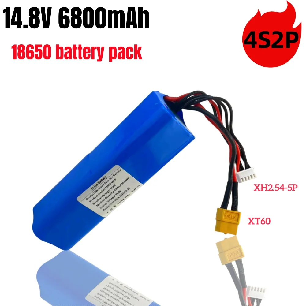 

4S2P 14.8V 6800mAh Li-ion Rechargeable Battery XH2.54-5P XT60 Plug for Various RC Airplane Drone Quadrotor