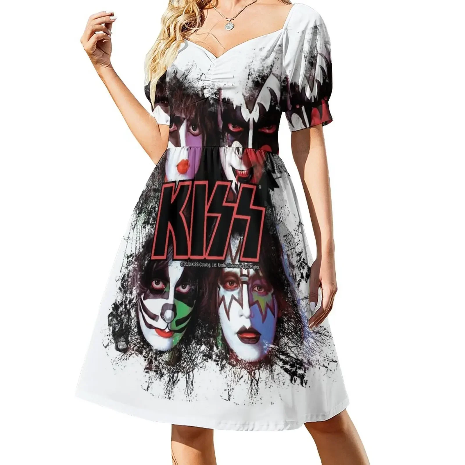 KISS ? the Band - All Members Faces brush effect Sleeveless Dress summer women's dress 2025 Long dresses birthday dress