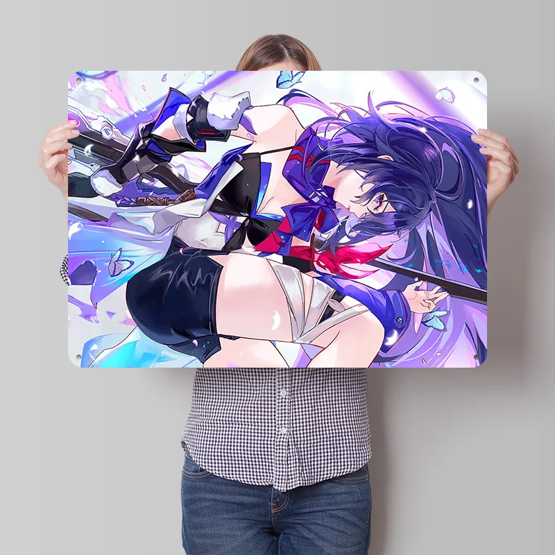 Honkai Star Rail Seele Personalized 3D Textured Metal Poster Wall Art Tinplate Sign for Decoration Home Decor Items Wand Deko