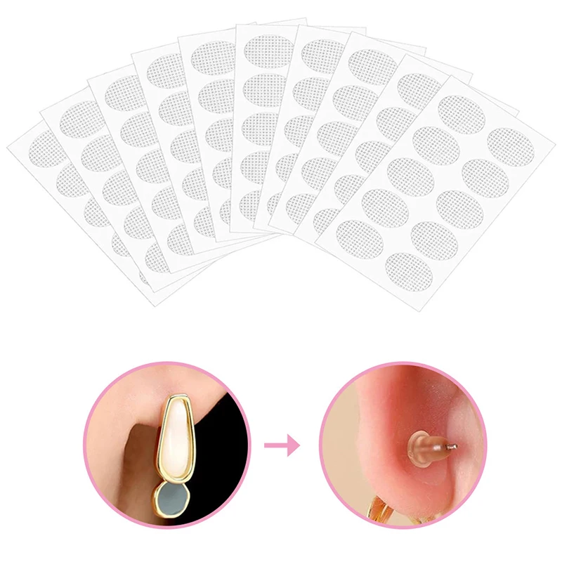 *100Pcs Invisible Earrings Stabilizers Earlobes Protective Waterproof Patches Earrings Support Ear Patches For Earrings