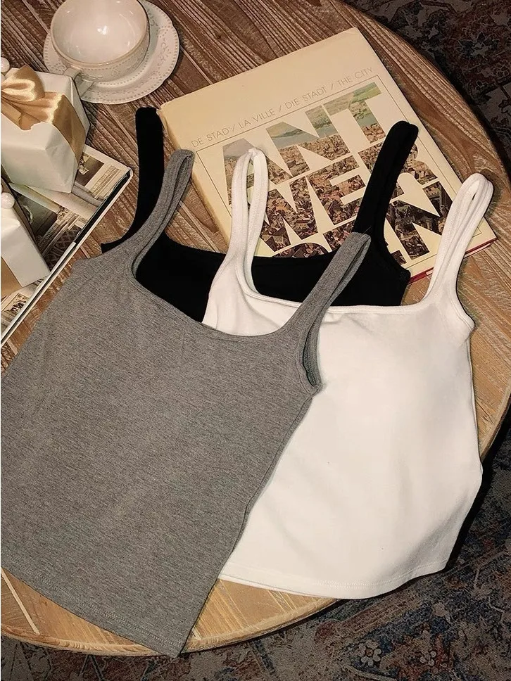 Pure Cotton Slim Fit Tank Top Women's Large Size Outdoor Indoor Sports Sleeveless Base Layer Clothing Versatile Summer New Ar...
