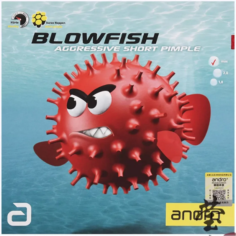 Andro BLOWFISH table tennis rubber aggressive short pimples fast attack tensor table tennis racket ping pong rubber image 2