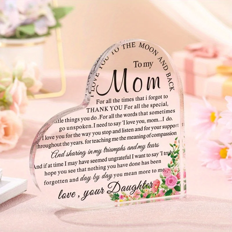 تذكار على شكل قلب للأم - هدية مثالية لعيد الميلاد وعيد الأم من الأطفال #3