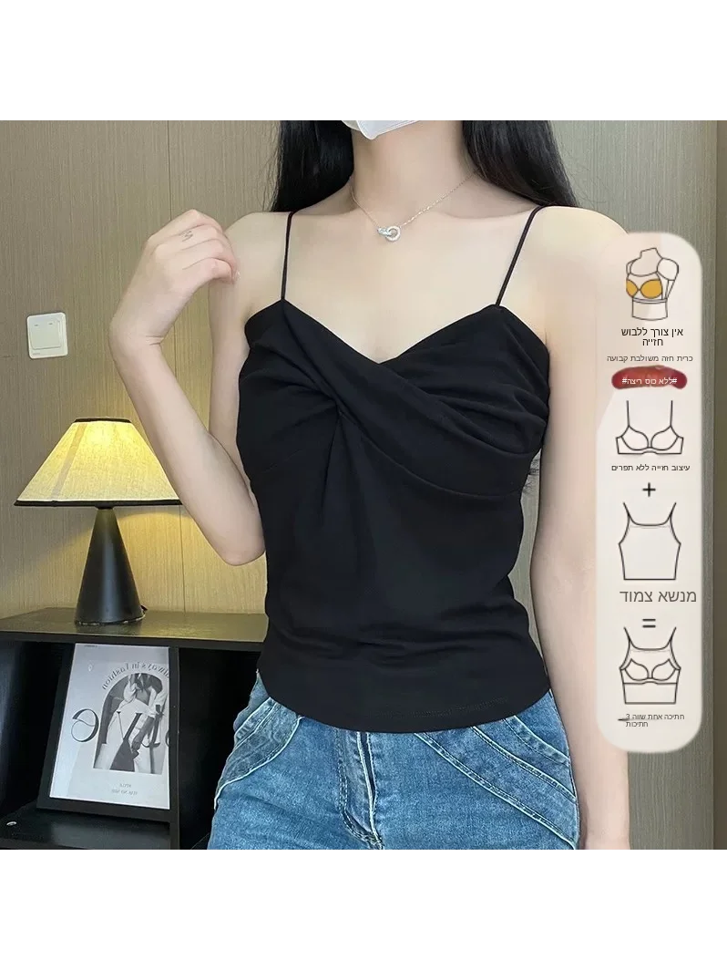 Women's Summer Sleeveless Tank Top 95% Cotton Strap Vest Beautiful Back Design Inner And Outer Wear Slim Fit Large Size