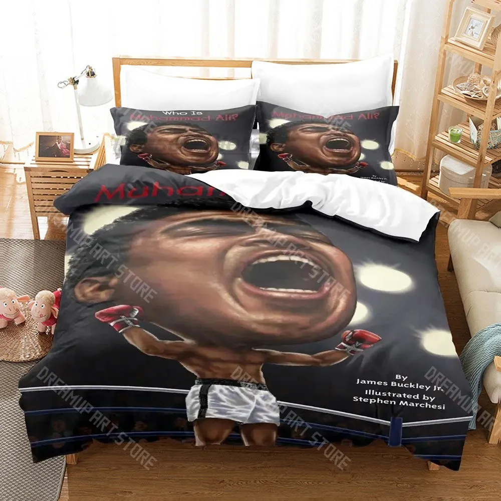3D Printed Boxing Champion Ali Bedding Set for Boys Girls Duvet Cover And Pillowcase Twin Queen King Full Single Double Sizes