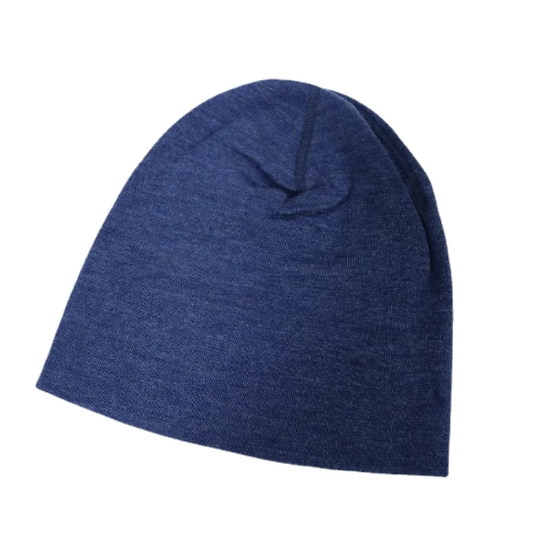 Unisex 100% Merino Wool Beanie Hat Merino Wool 2 Layer Ridge Beanie Cap Men Women Wool Cap Knitted Beanie Hats Soft Thermal