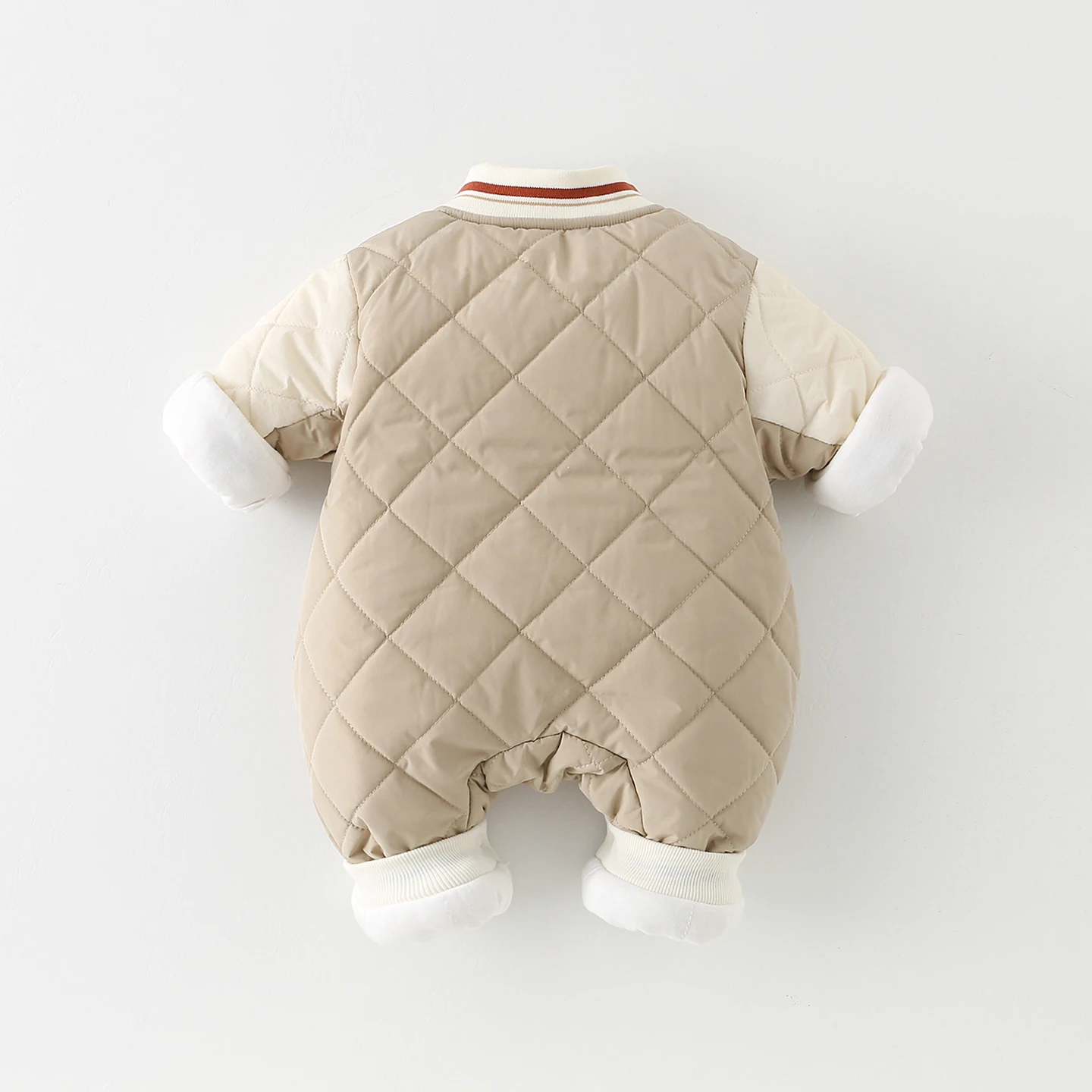 Traje cálido de algodón acolchado de manga larga para bebé recién nacido, traje de otoño e invierno con estampado de dibujos animados, traje adhesivo Heat-Kee