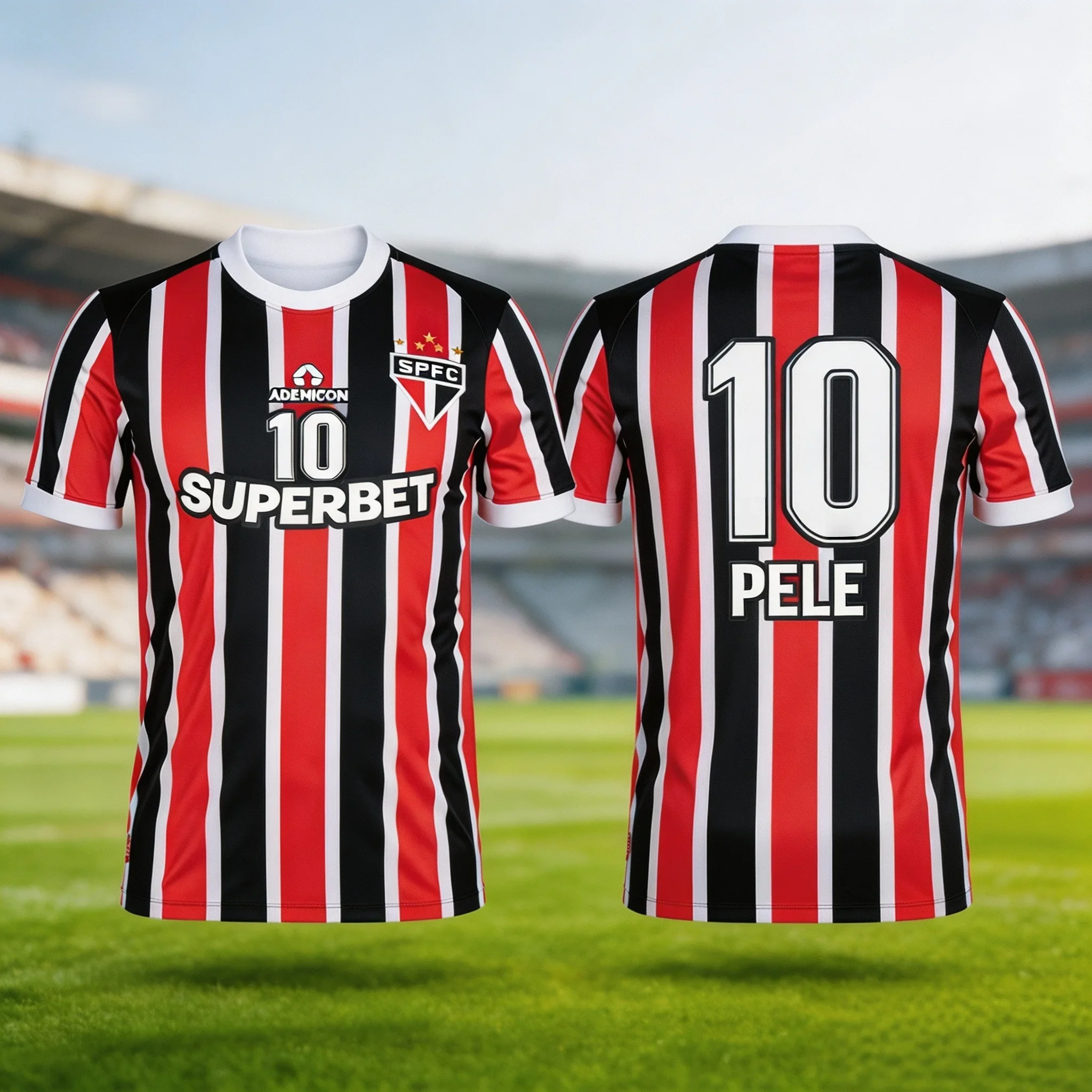 2027 New São Paulo 3D Printed Football Jersey Men Summer Sports Outdoors T-shirt Quick Drying BreathableParent Child Clothing