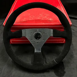 14 Inch 350MM Matte Fur Black Line Racing Steering Wheel Personalize Modification Steering Wheel Accessories Universal