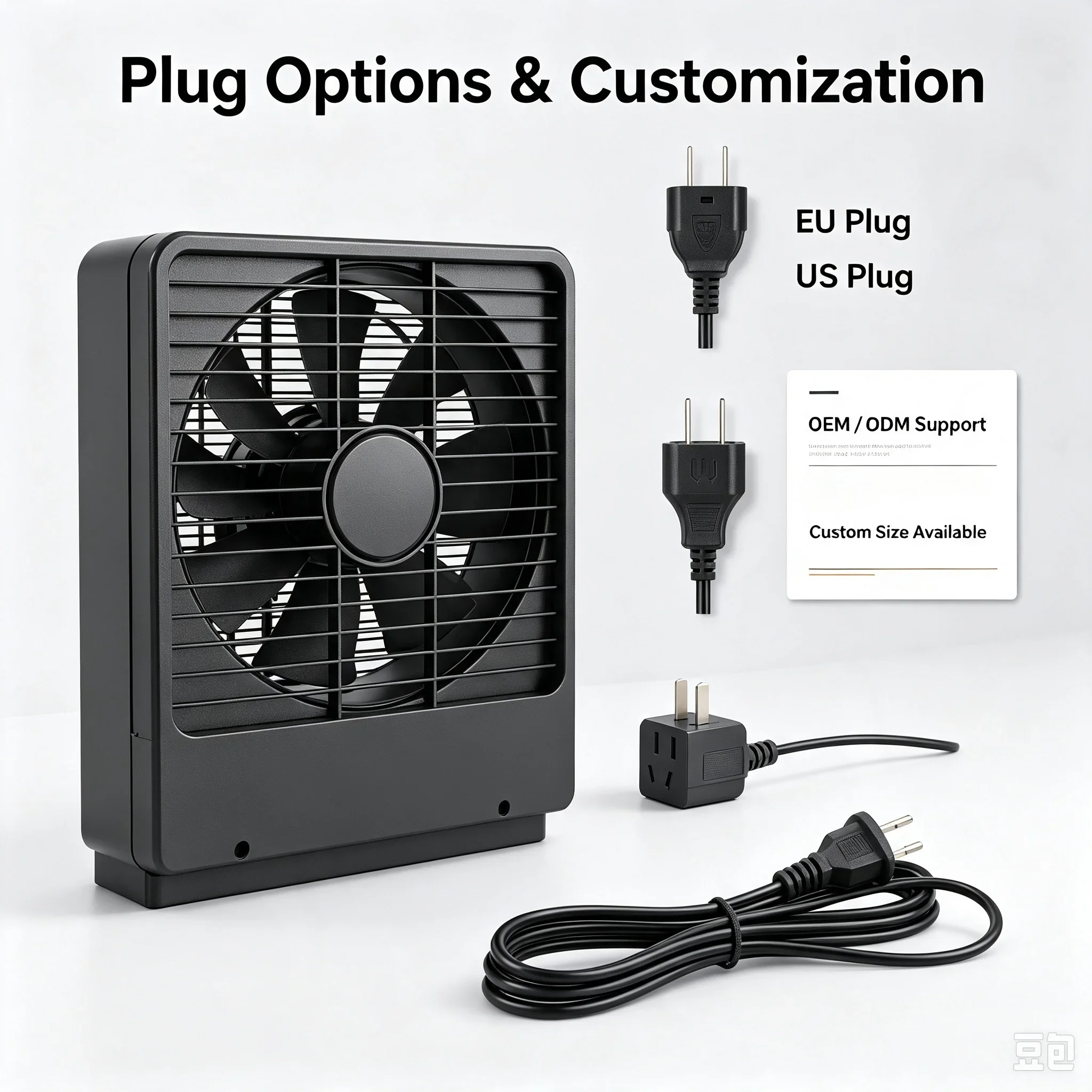 Household No-drill Retractable Window Exhaust Fan, Glass Window Vent Fan, Strong Stepless Speed Regulation