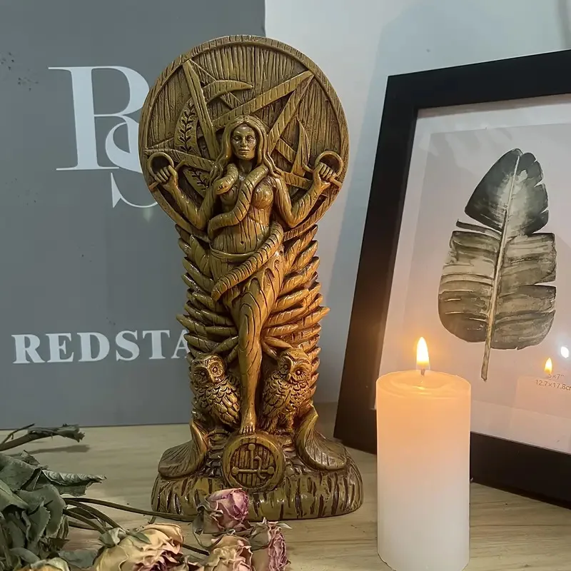 1pcs Resin Altar Goddess Statue Sumerian Witches Snake Maiden Statue Home Decoration Desktop Ornaments Fengshui Garden Decor