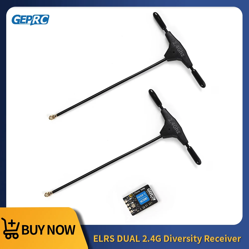 

GEPRC ELRS DUAL 2,4G разнообразный приемник 100 МВт большой радиус действия с низкой задержкой WIFI обновление прошивки для FPV гоночных дронов аксессуары