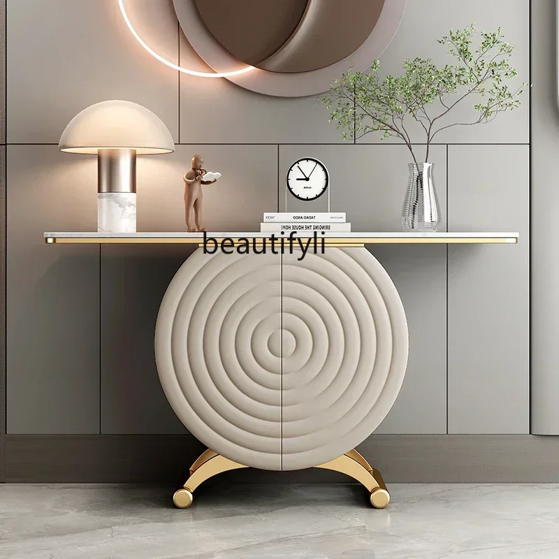 NQ52 Great discounts Italian light luxury Xuanguantai art rock slab living room decorative table corridor end view table