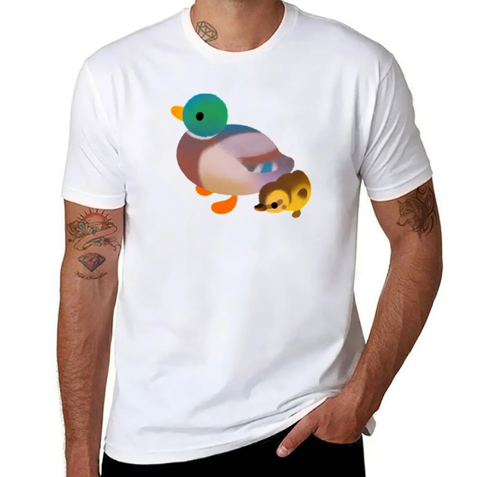 

Duck and Duckling - dark T-Shirt t shirts for man cotton essential t shirt T-Shirt