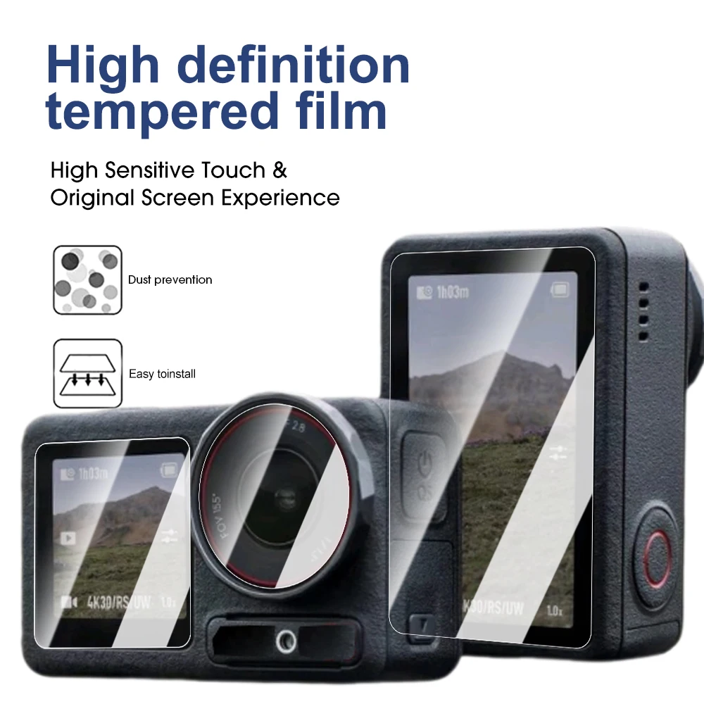 Front Back Screen Protector for DJI Osmo Action 5 Pro Action Video Ultra-Clear Camera Lens Tempered Glass Films Accessories