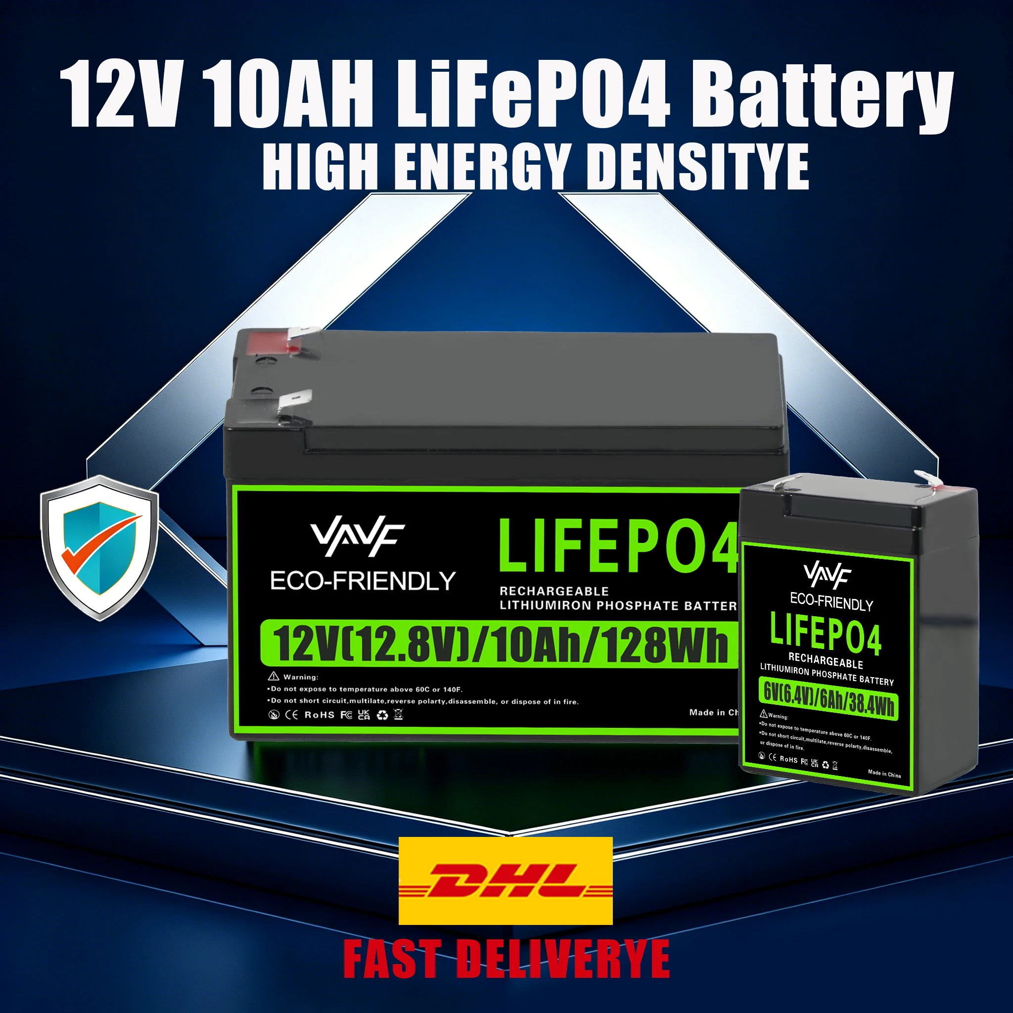 

LiFePO4 Battery 12V 10000mAh with Built-in BMS4000+CyclesPerfect for Solar Power Systems,RVs,Marine Vessels,Off-Road Trips