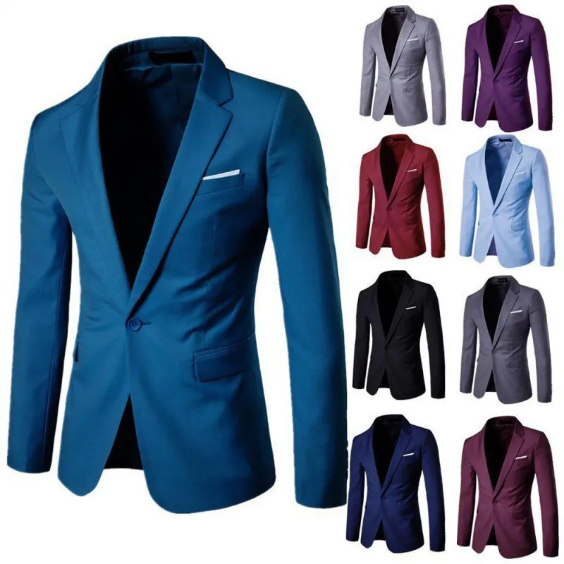 

Men's Casual Sport Coats Slim Fit One Button Suit Lightweight Sports