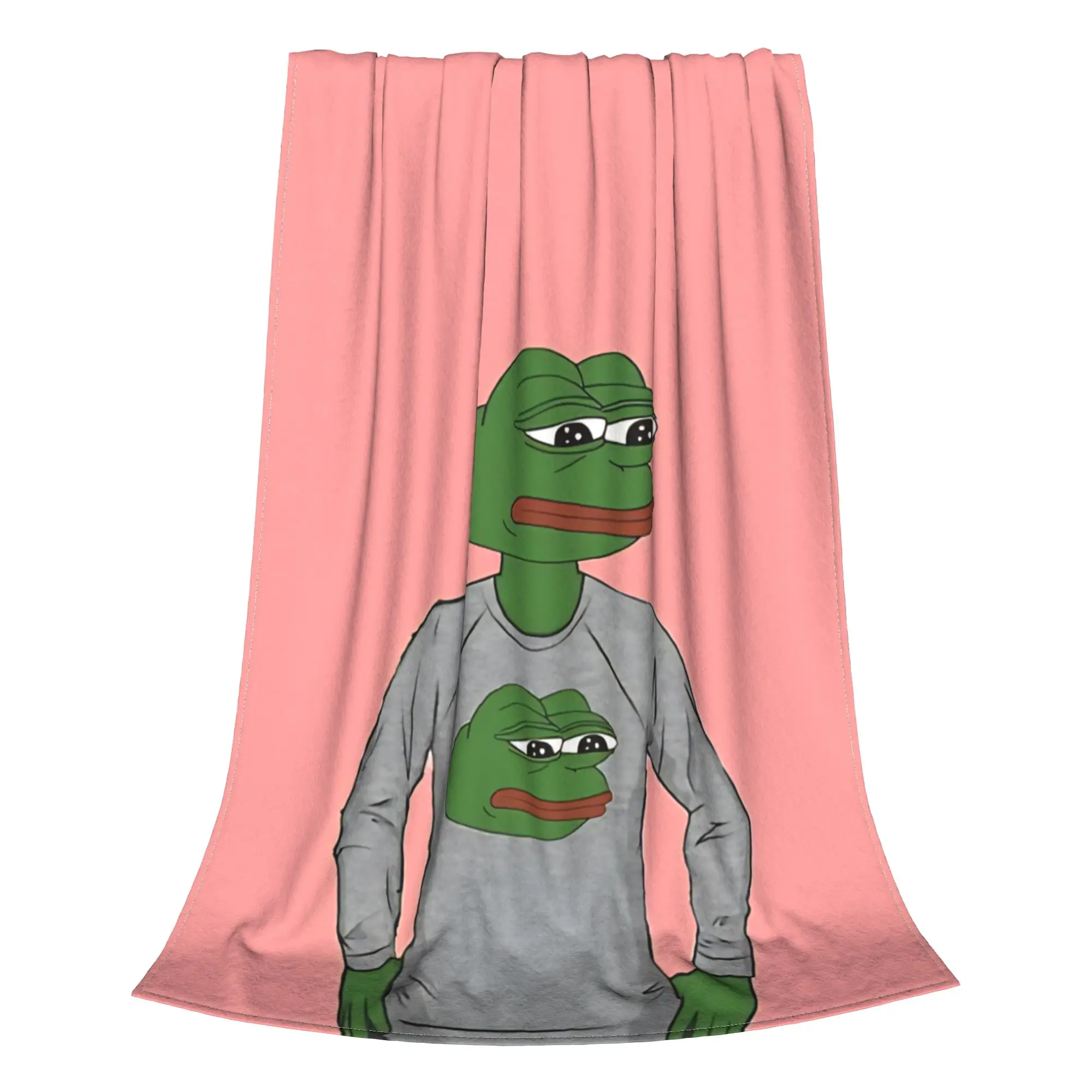 1PC Home Cute Room Decor chill  Blanket Throw Blanket Pepe the Frog Novelty Warm Blanket All Season