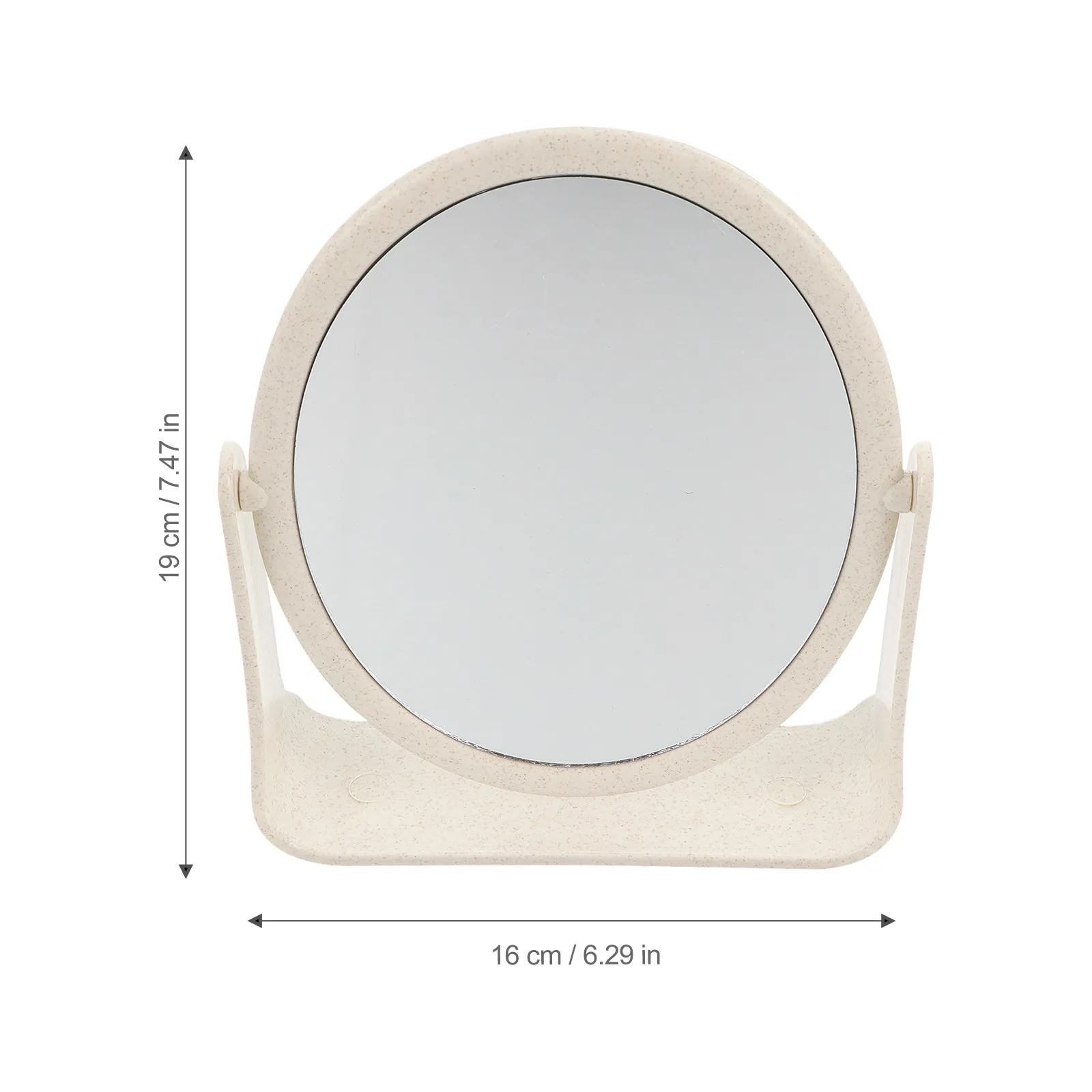 Oval Desktop Makeup Mirror Double-Sided Rotating Standing Mirror Swivel Clear No Distortion Tabletop Vanity Dressing