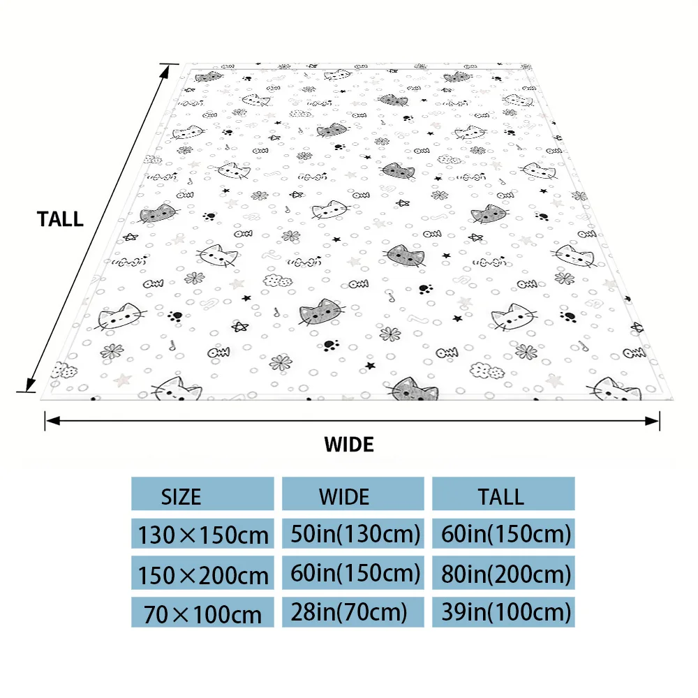 Kitty Sketch Nap Blanket,Flannel Blanket,Suitable For Sofas,Beds,Cars,Rooms,Offices,Camping,Exquisite Gift Blankets