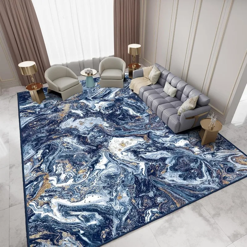 Creative Fluid Art Pattern Living Room Carpet Modern Minimalist Style Bedroom Rug Machine Washable Non-slip Sofa Floor Mat Tapis